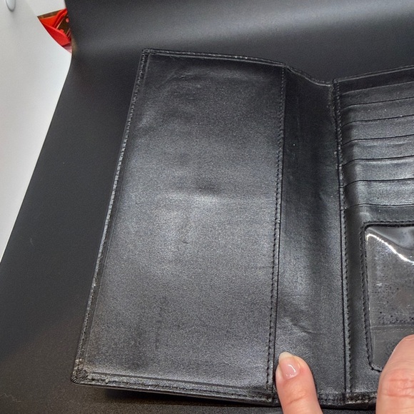 Coach Black Signature Women's Trifold or Checkbook Wallet - Picture 4 of 10